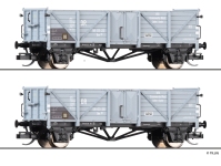 Tillig 502800 - TT - 2-tlg. Set Offene Güterwagen VEB Eisenwerke West, DR, Ep. III<br>Tillig TT-Club